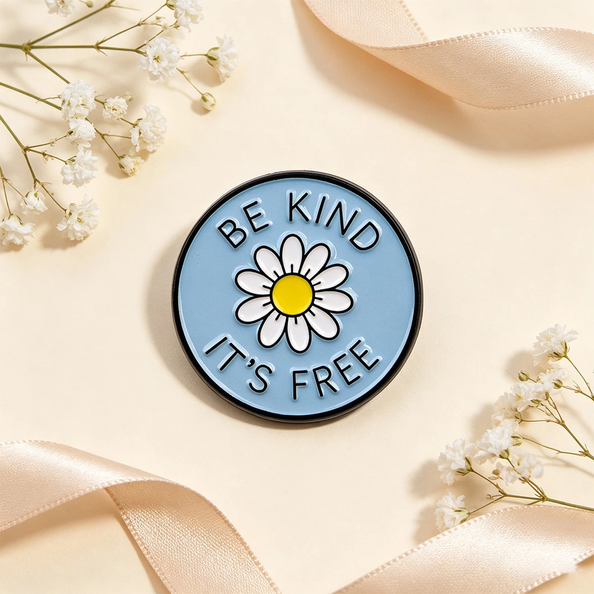 BE KIND, IT'S FREE Enamel Pin Flowers Brooch Lapel Pins Badge on Backpack Clothing Accessories Fashion Jewelry Friends Gifts