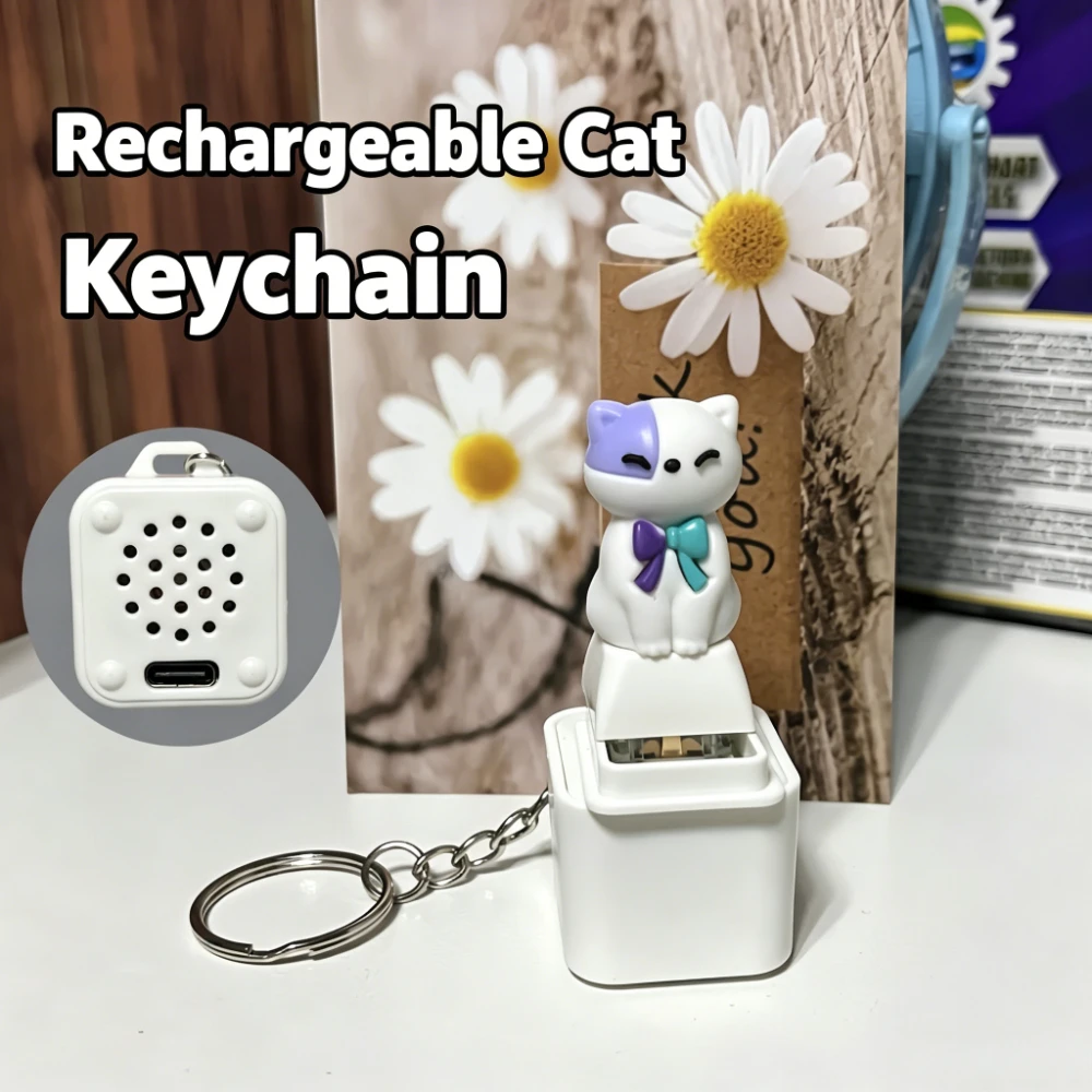 2026 LED Frog Croaking Fidget Toy Keychain With Colorful Lights Rechargeable Keychain With Led Fun Animal Sound Button Toy view 3
