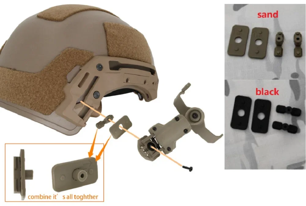 Adaptador de riel de soporte de casco táctico, convertidor Compatible con casco de M-LOK, accesorios