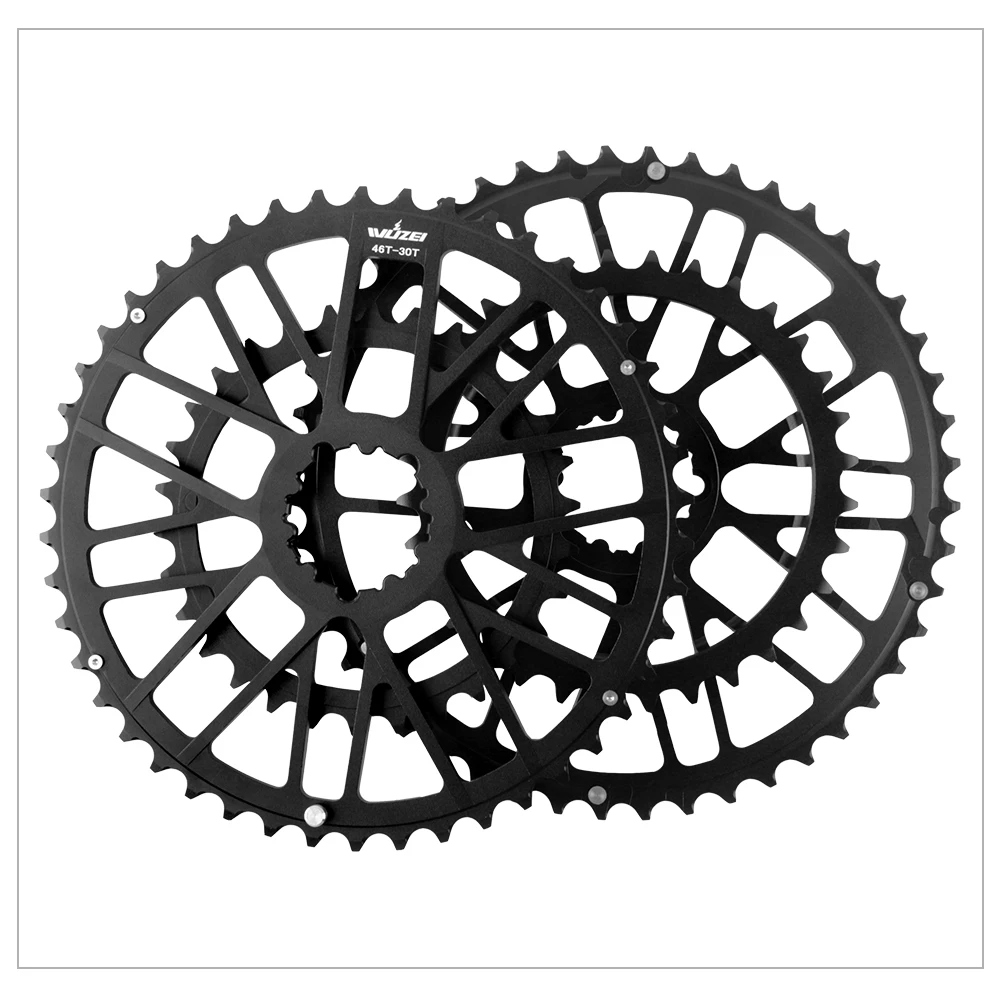 WUZEI Rennrad 3-Schrauben-Direktmontage-Kettenblatt 2x8 9 10 11 12 Gang Fahrrad-Doppelkettenblatt aus Aluminiumlegierung – Detail 16