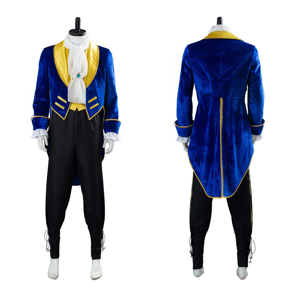 Disfraz de Cosplay de Anime de dibujos animados para hombres, traje de fantasía de Príncipe, Cosplay de bestia, uniforme de adulto, abrigo, pantalones, traje de Carnaval de Halloween