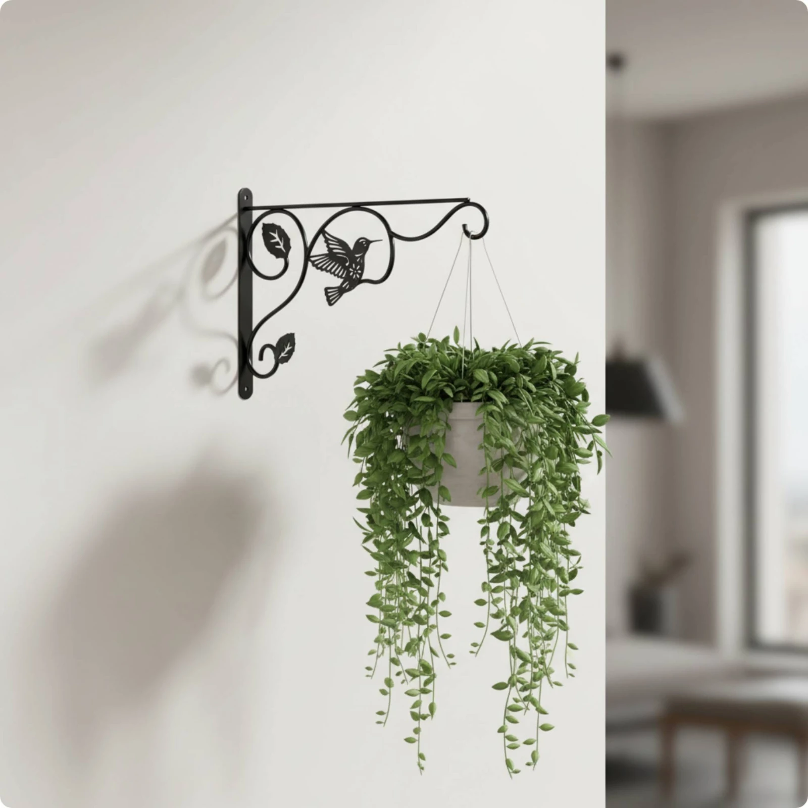 Hanging Plant Bracket with Hummingbird Pattern Rust-Resistant Hanging Plant Bracket Wall Hook Long-Lasting Hardware Elegant