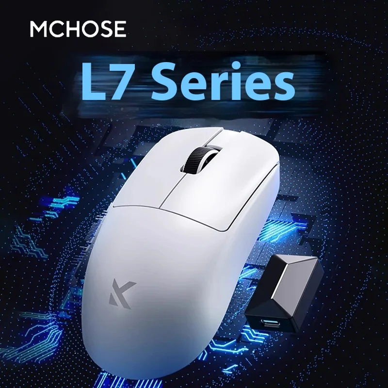 

MCHOSE L7 Pro Ultra PAW3395 8K Трехрежимная мышь 2,4 г Беспроводная легкая легкая игровая мышь для киберспорта на заказ Эргономичные аксессуары
