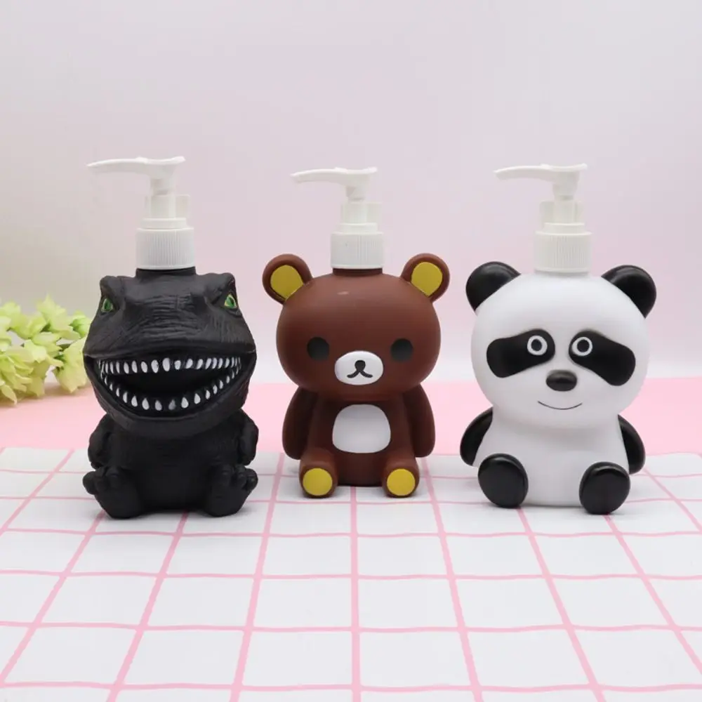 Hand Sanitizer Cute Cartoon Empty Pump Bottle 300ML Press Type Lotion Containers Panda Sub-Bottling Soap Dispenser Bathroom