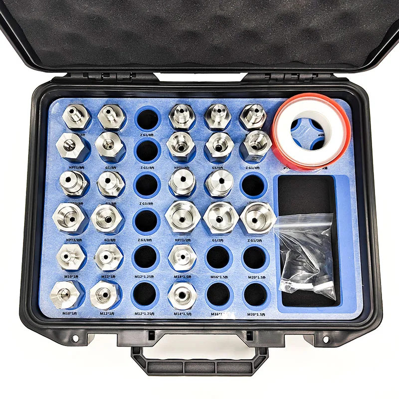 Thread Size 1/2'' NPT Male, 1/4'' BSP Female, M20*1.5 Male 25 PCS Set Pressure Calibrators Accessories AA