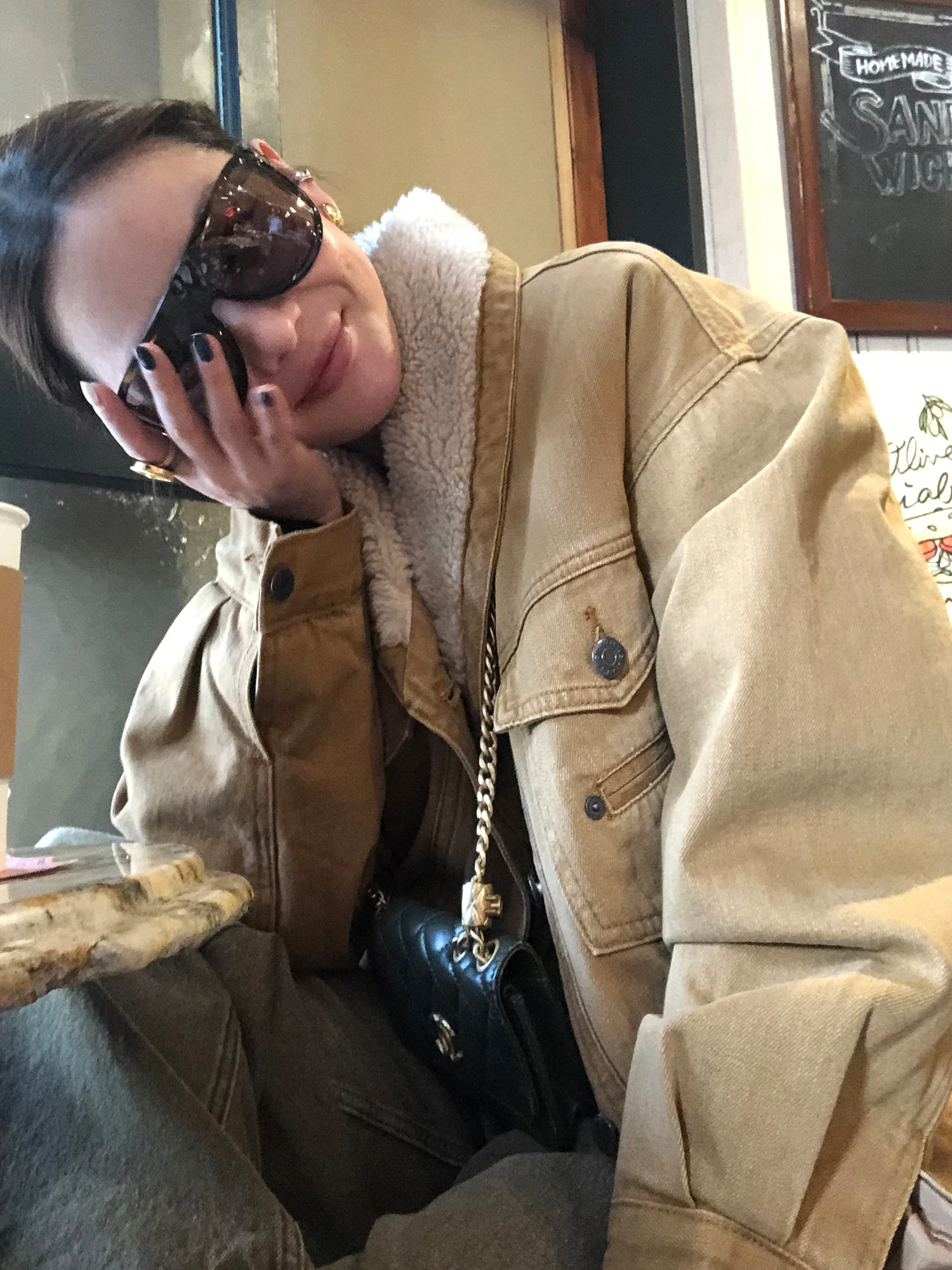 WXLSTUDIO レディースデニムジャケット 冬新作 暖かいワールドチェック柄 ラムファーコート 長袖 コットンストレートカット 通勤スタイル