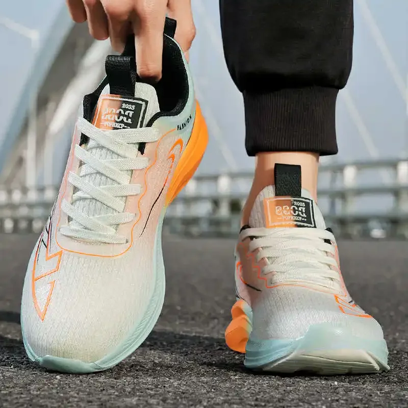 

Autumn-spring Thin Heel Sports Boots Walking Size 46 Sneakers Men Novelty Shoes Dropship Sports Fashion Upper Lofer Jogging