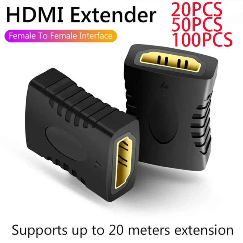 20-100PCS 4K HDMI-Compatibl Extender Female To Female Converter Cable Extension Audio Adapter For Monitor Display Laptop PC HDTV