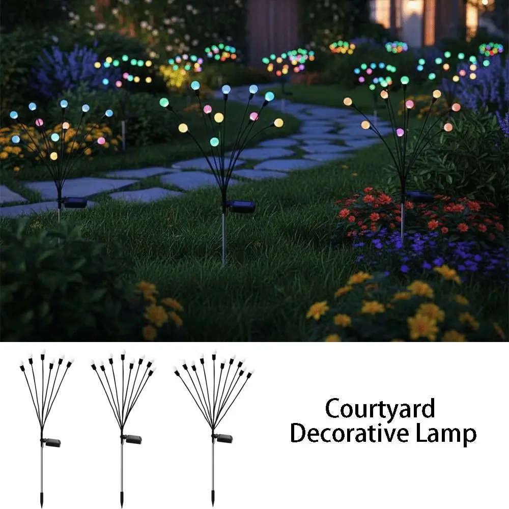 

IP65 Waterproof Solar Firefly String Lights 6 LED Wind Motion LED Garden Lights Creative Personalized New Upgraded