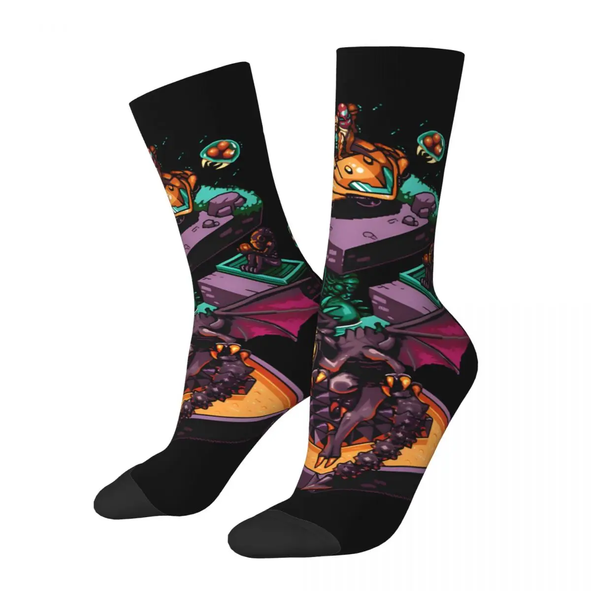 

Space Level Men's Socks Retro Harajuku Dungeons And Isometric Dragons Street Style Novelty Casual Crew Sock