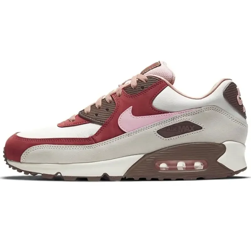 Nike Air Max 90 NRG Bacon Retro Anti Slip Wear Resistant Bacon Low Cut Casual Running Shoes for Men and Women in White and Red