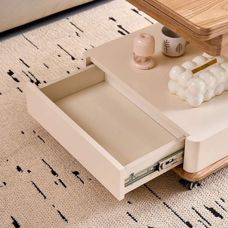 two-in-one small coffee table multi-functional folding dual-purpose movable side table apartment home stolik kawowy Furniture