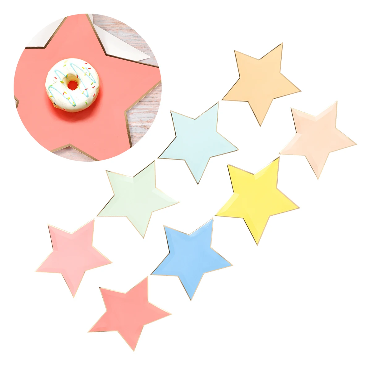 

8 Pcs Five-pointed Star Paper Plate Birthday Party Plates Dish Pentagram Luxury