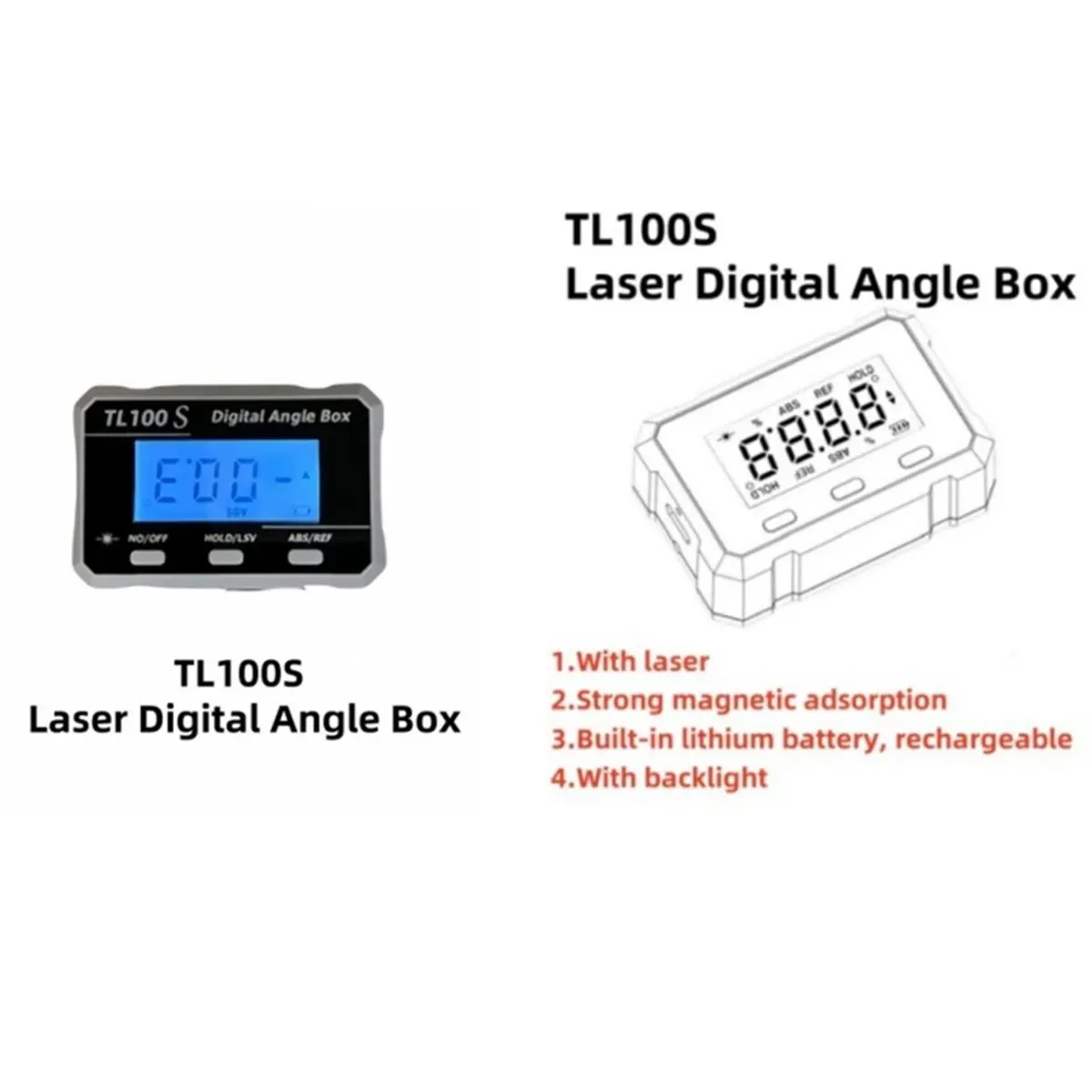 TL100S Magnetic Digital Angle Gauge Laser for RC Drones Laser Angle Meter ABS