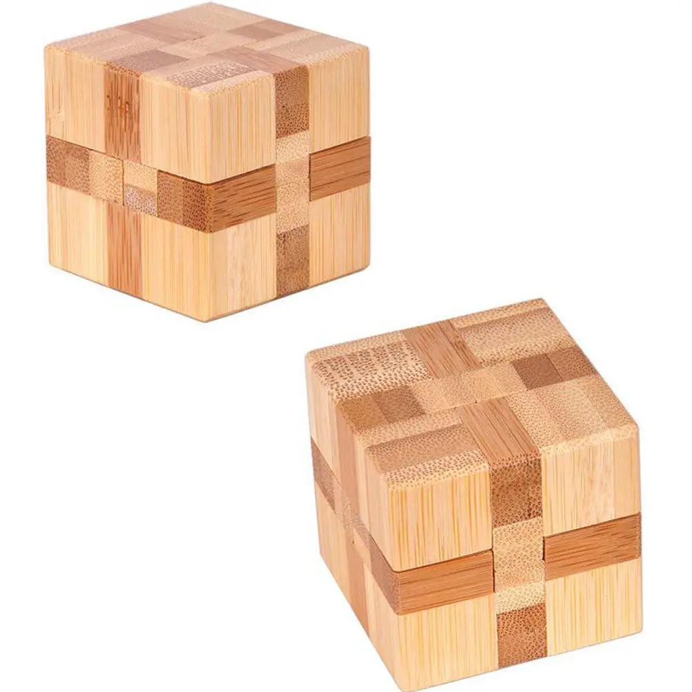 

2Pcs Bamboo Kongming Lock Intelligence Puzzle Durable Fine Craft Hand-Eye Coordination Stress Relief Educational Gift