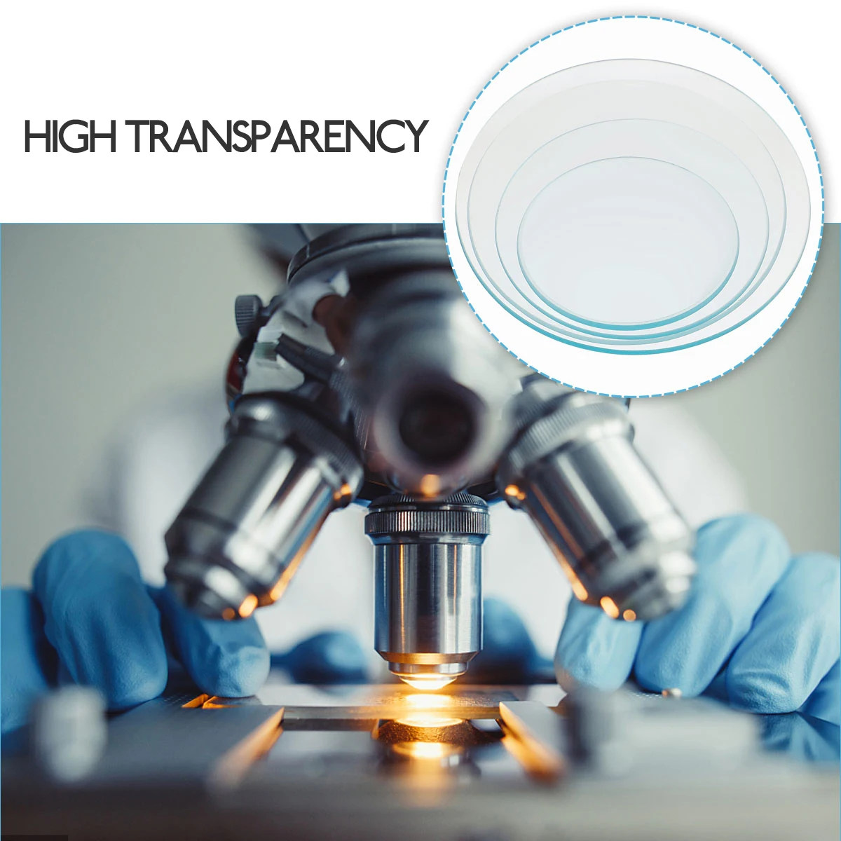 

4 Pcs High Temperature Resistant Surface Dish Chemistry Glass Equipment Thicken Beaker Cover Evaporating Covers