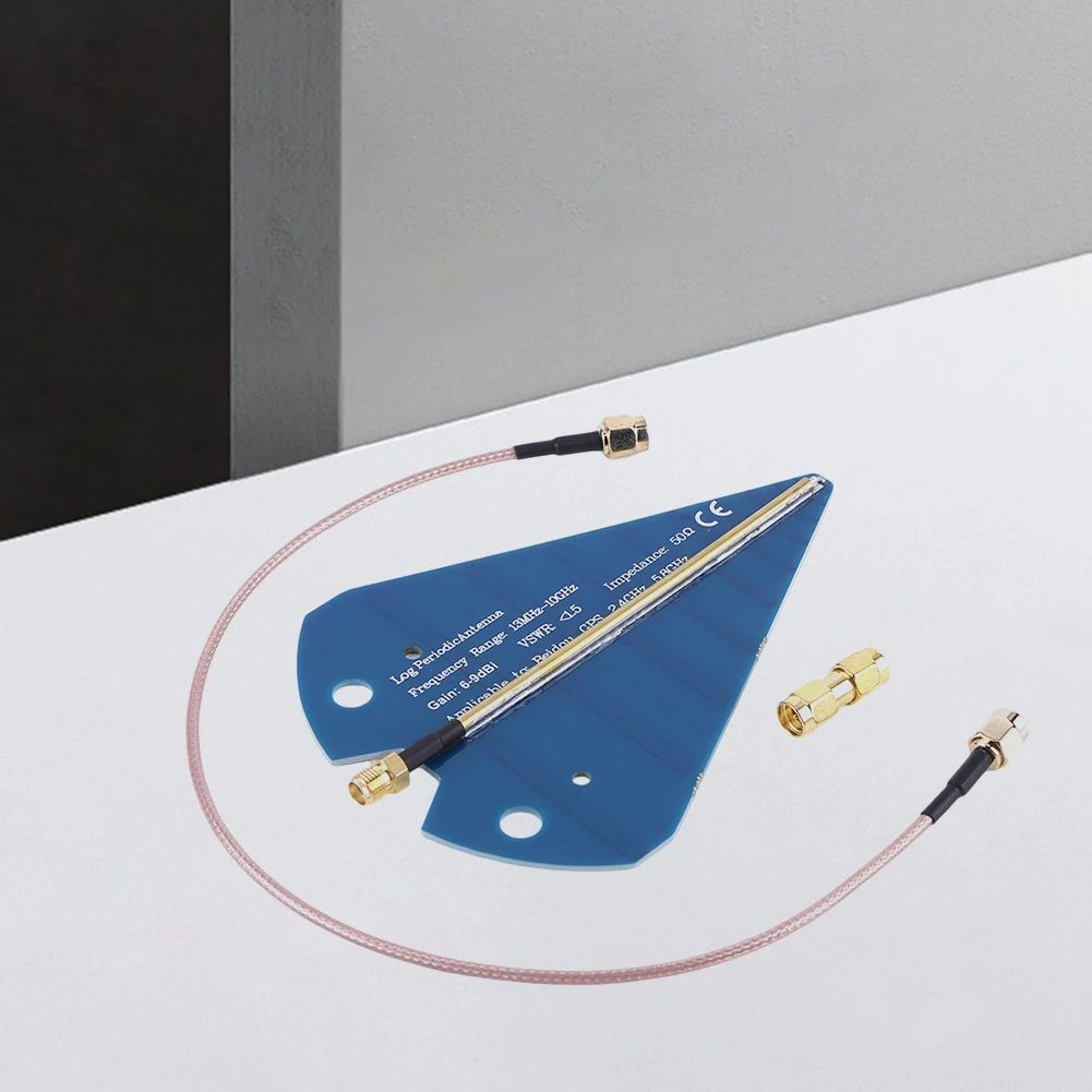 1300MHz-10GHz Mini Log Periodic Antenna SMA-Female High Gain Antenna Horizontal/Vertical Polarization for Broadband Measurement