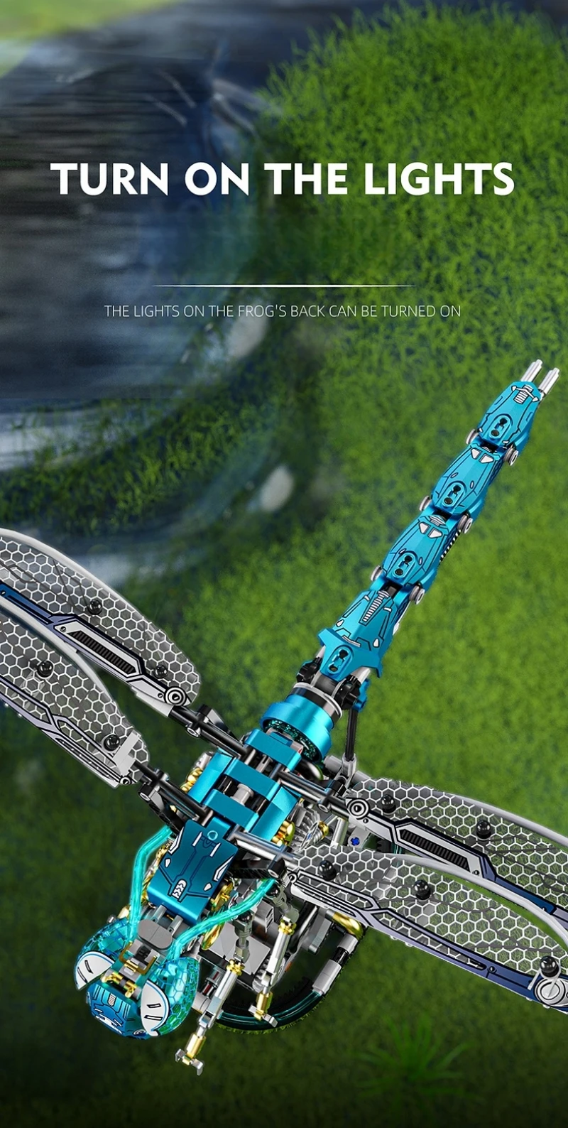 Creative Mechanical Dragonfly Construction Set Animal Building Blocks  MOC Educational Toy for Kids Adults STEM Learning Kit