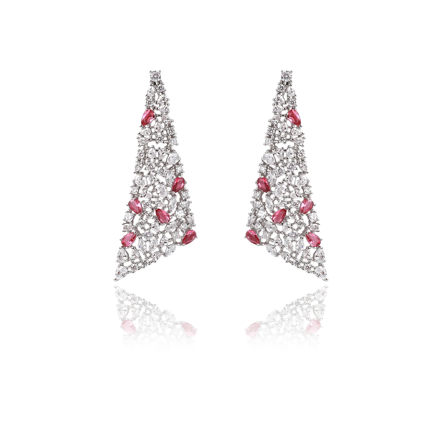 

Multicolor Cubic Zircon Triangle Earrings for Wedding, Crystals Drop Dangle Earring for Bridal Women Girl Party Jewelry CE10899