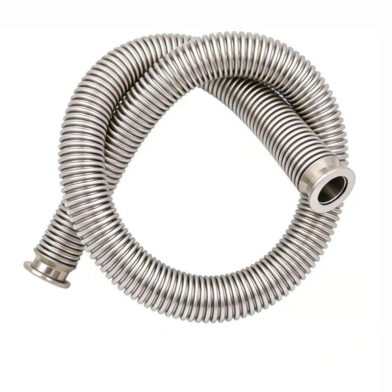 304 Stainless Steel High Vacuum Hose Corrugated KF16 KF25 KF40 KF50 Flexible Telescopic Metal Tube for Vacuum Systems