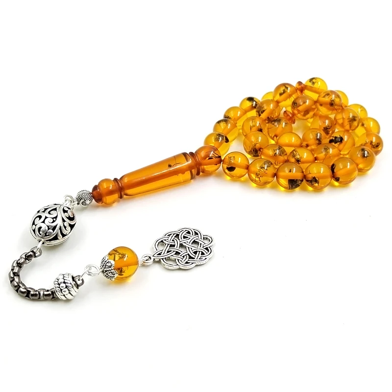 Tasbih real Insect Yellow Resin Rosary Muslim Eid Mubarak Gift islamic Accessories insects Bracelet turkish prayer beads Miabaha