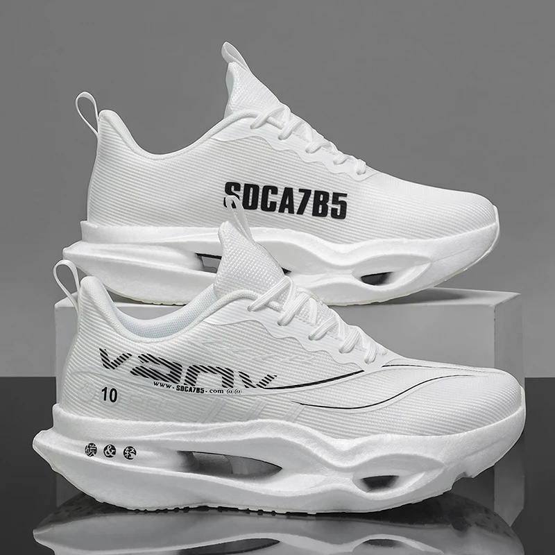 Herren-Freizeitsportschuhe mit Carbonplatte zur Laufunterstützung, atmungsaktivem Mesh, bequemen, niedrigen Schnürschuhen für Trailrunning, Zero-Drop-Sohle, langsamem Rückprall, rutschfest, geeignet für Fitnessstudio, Jogging und Camping. – Detail 34