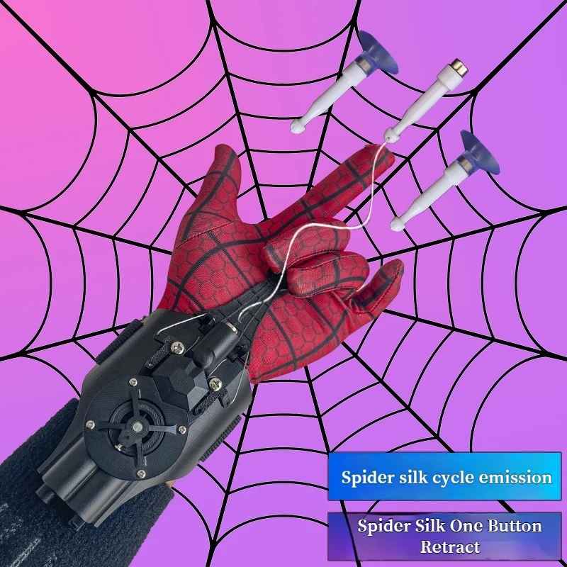 Spiderman Web Shooters juguetes Spider Man lanzador de muñeca Cosplay disfraz Prop Peter Parker accesorios guantes regalo para niños