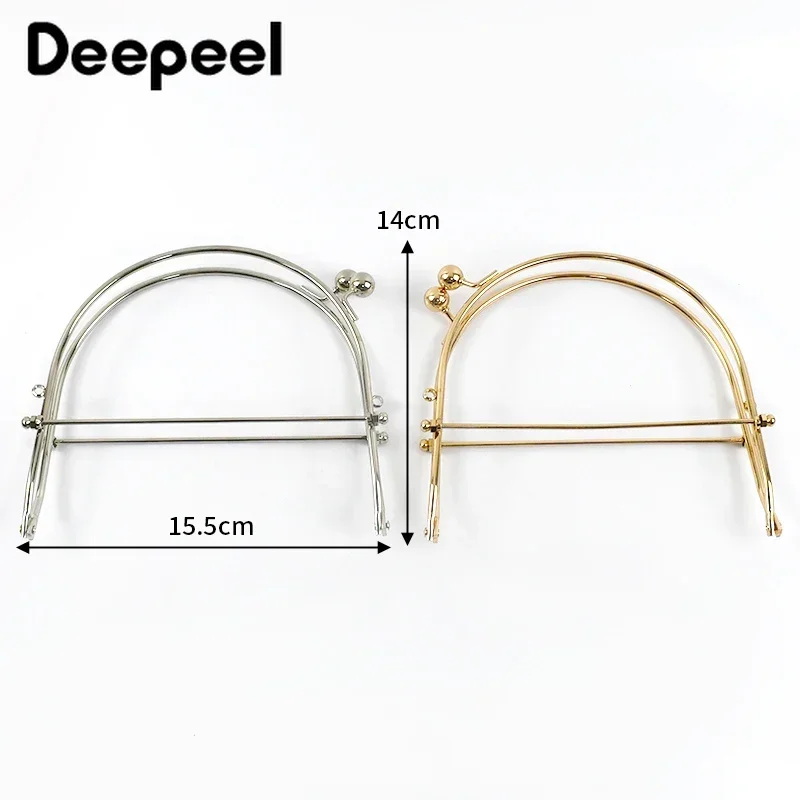 Deepeel 15cm U-shaped Metal Purse Kiss Clasp Bag Lock Frame Wallet Handle Handmade Bags Brackets DIY Sewing Hardware Accessory