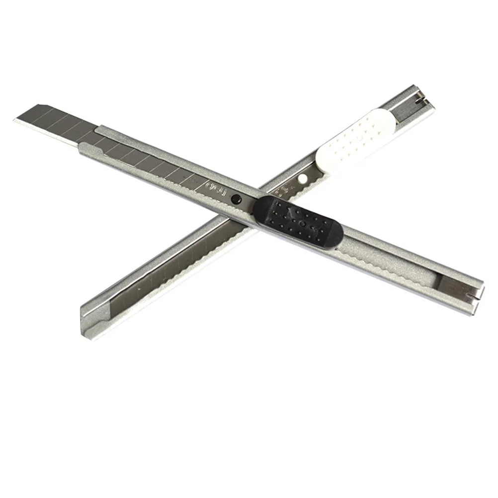 

4Pcs Metal Paper Cutter Heavy Duty Retractable Utility Knife Sharp Blade for Craft Scrapbooking Cardboard Cutting School Office