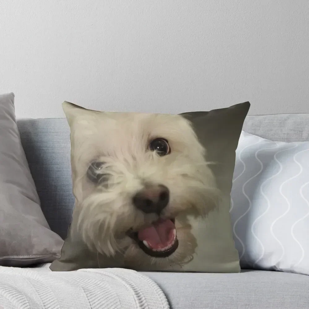 White Smiling Happy Havanese Puppy Throw Pillow Covers For Sofas pillow cover luxury pillow