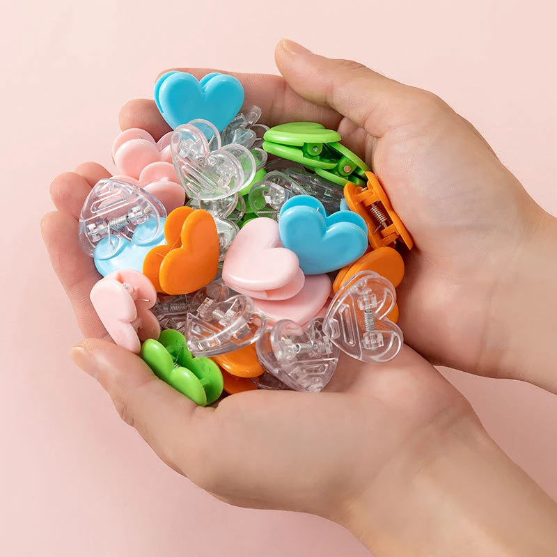 Heart-Shaped Transparent Clips Instagram-Style Student Supplies Organizer Photo Props for Celebrity Merchandise Photo Accessorie