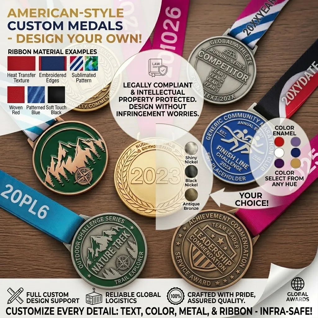 Medallas Metálicas Personalizadas Con Logotipo, Cintas Personalizadas, Fabricante Oem, Medallas Personalizadas Directamente De Fábrica — -17%, $0.1 Coupon, from $0.46 – 17% descuento – €0.46