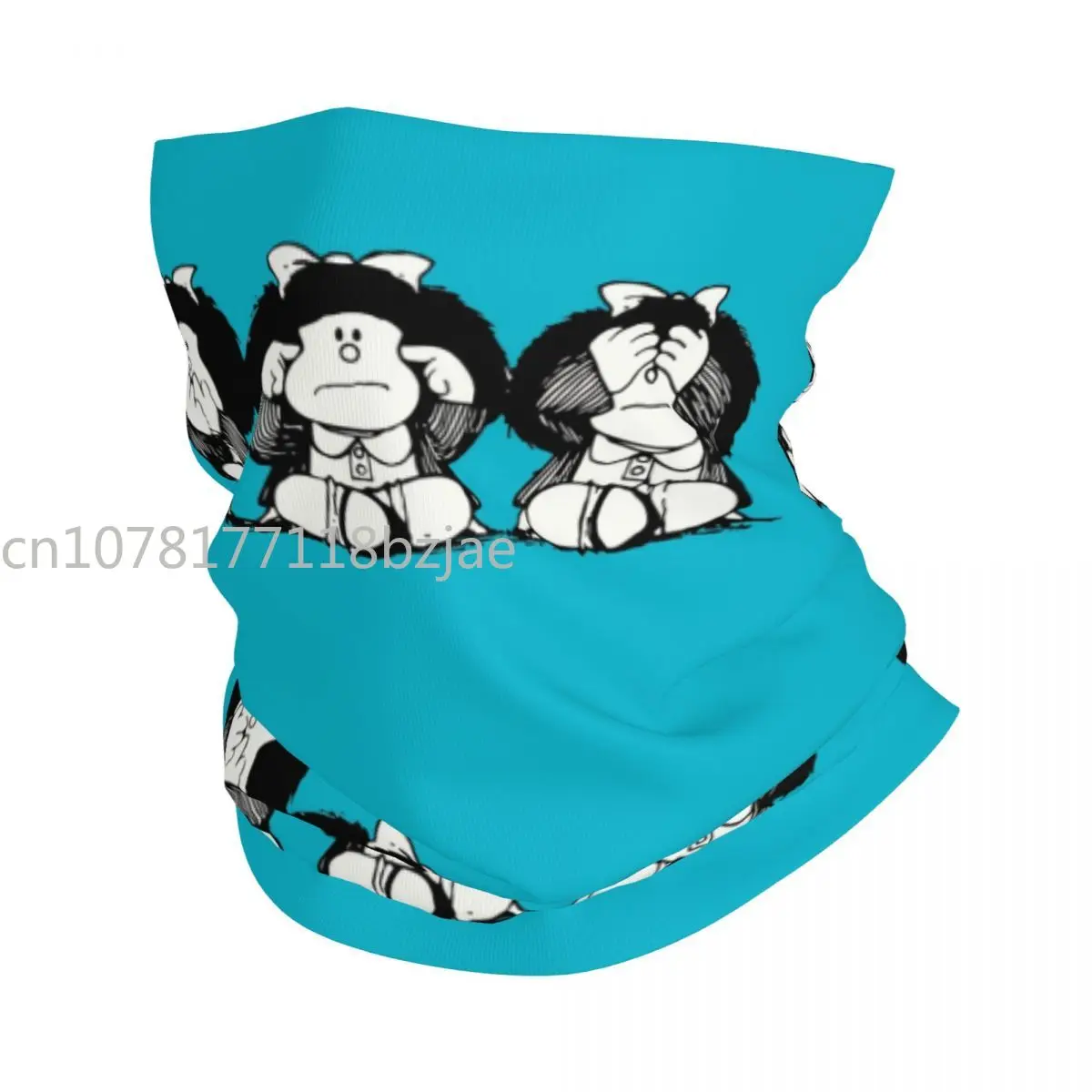 Cartoon Mafalda Grappige Meme Bandana Winter Nek Warmer Vrouwen Winddichte Wrap Gezicht Sjaal Voor Wandelen Gaiter Hoofdband