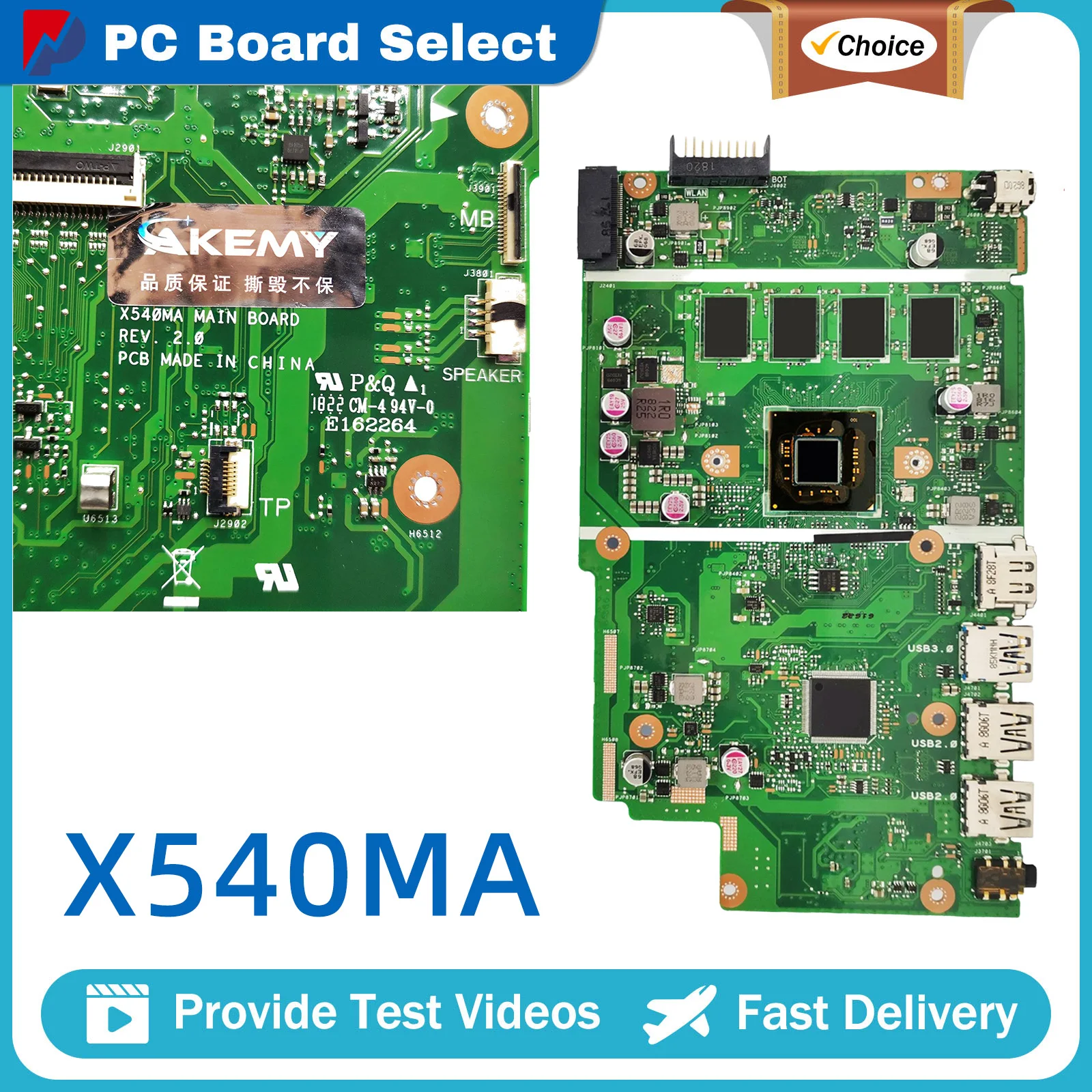 X540MA Laptop Motherboard For ASUS VivoBook X540M F540MA A540MA D540MA X540MAR X540MAS A540M R540M Mainboard W/ N4000 N5000
