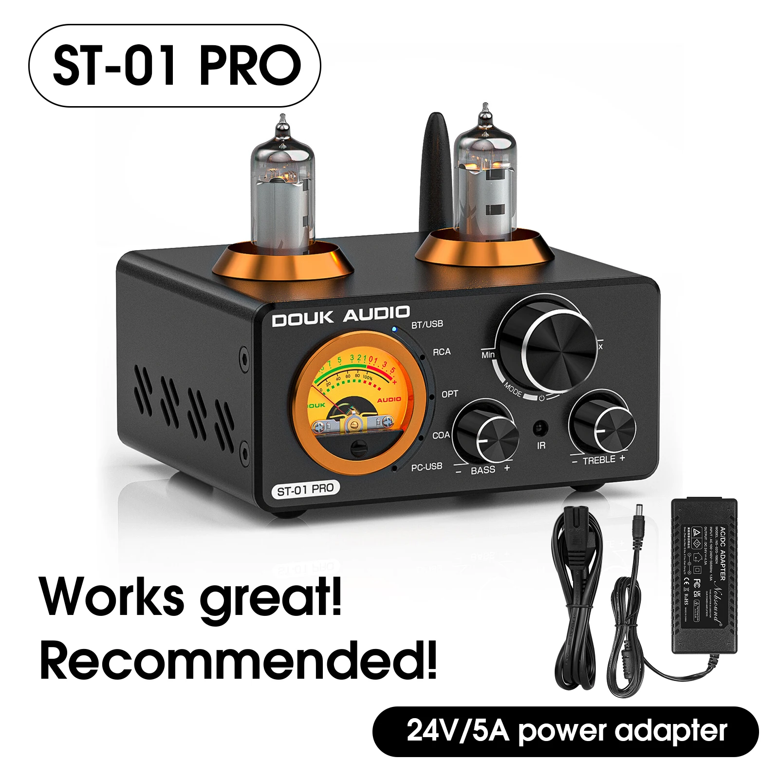 Douk Audio HiFi Bluetooth 5.0 真空管アンプ USB DAC ステレオ