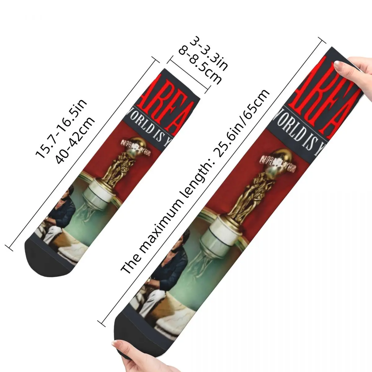 Happy Funny The World Is Yours Men's Socks Retro Harajuku Scarfaced Hip Hop Novelty Pattern Crew Crazy Sock Gift Printed