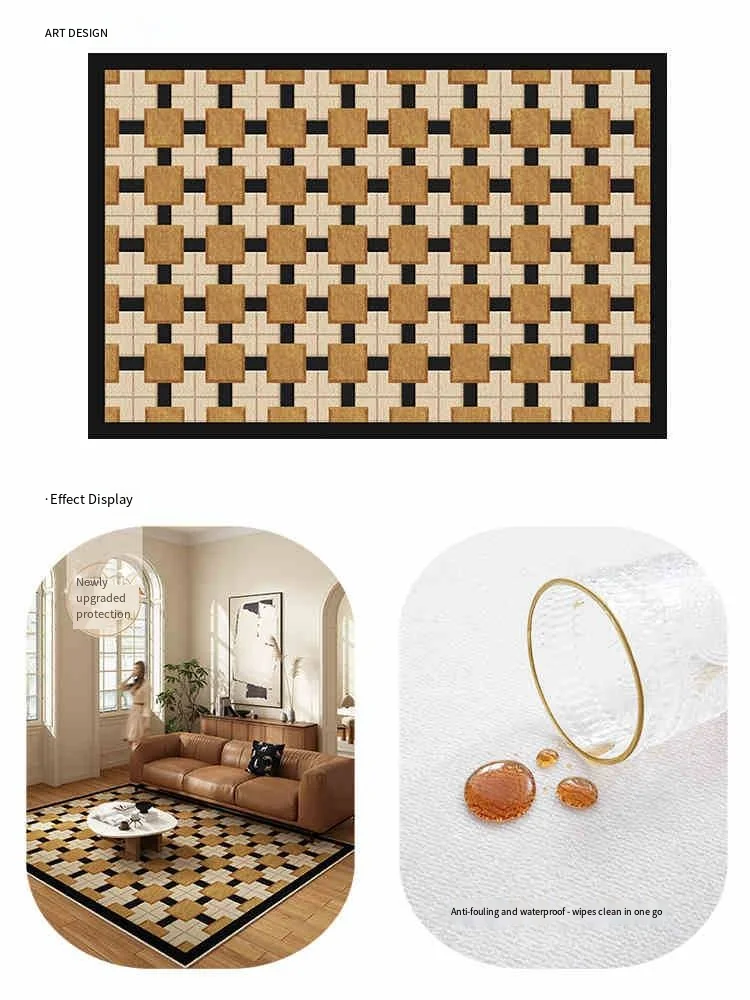 

VIKAMA Luxury Ethnic Style Area Rug For Living Room Coffee Table Mat For Bedroom Side Cushion For Bedroom Home Decoration