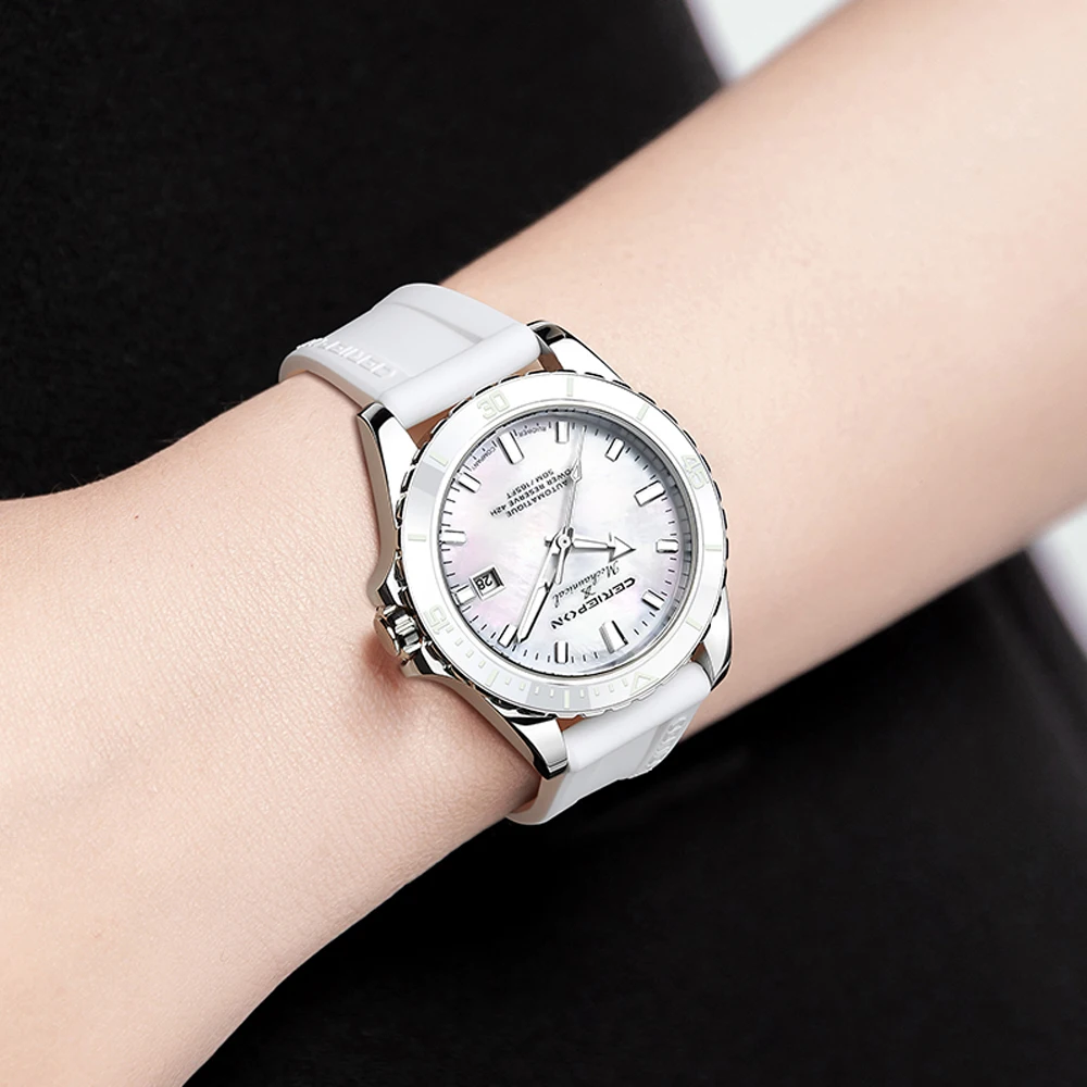 2025 Luxury Women's Automatic Watch Simple Scale Stainless Steel Minimalist Girl Clock Woman Mechanical Wristwatch Reloj Hommer