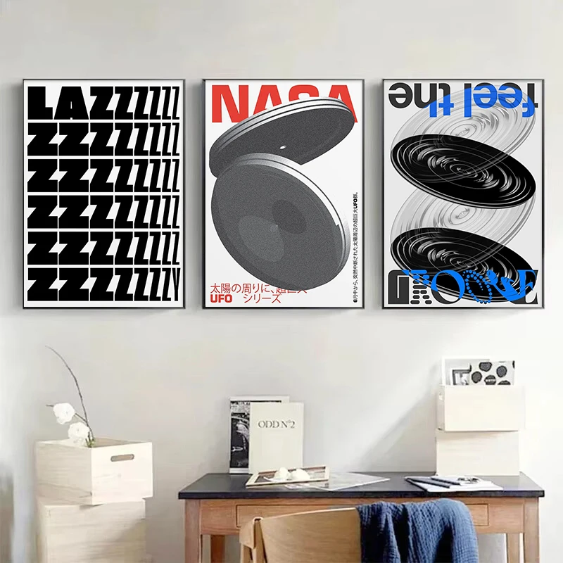 مجردة UFO UFO قماش بار يطبع الحياة السريعة إقتباس جدار الفن الملصقات لغرفة المعيشة الحديثة غرفة نوم وهالوين ديكور المنزل هدية #2