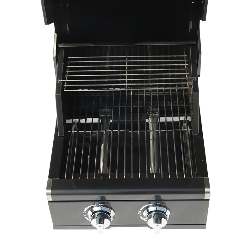 Commercial Grade 2-Burner Built-in Gas Grill - Stainless Steel Outdoor BBQ with Titanium Coating