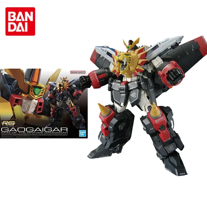 Bandai Original Model Kit Anime Figure RG The King of Braves GAOGAIGAR Action Figures Toys Collectible Gifts for Children