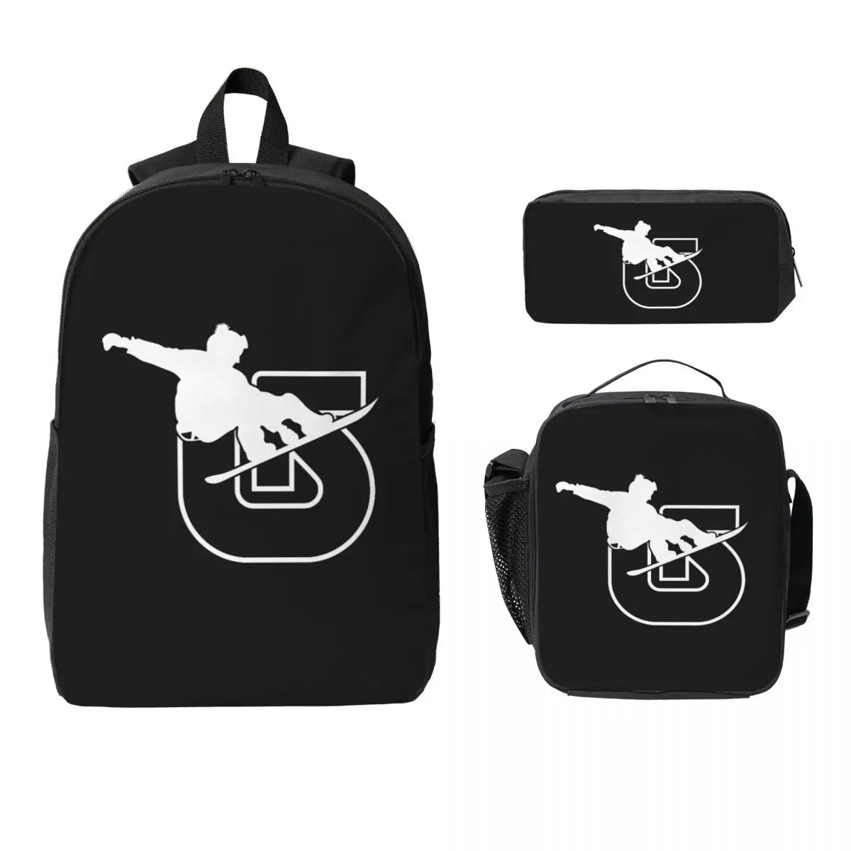 Burton Snowboard Sportive Backpack Student BookBag School Bag Computer Shoulder Bags 3ps Insulated Lunch Bag Pencil Case