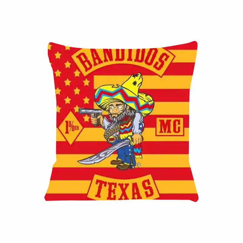 MC Bandidos Cushion Cover for Sofa Pillow Case Cover Seat Car Throw Pillowcase 45X45cm For Home Decorative SJ-647