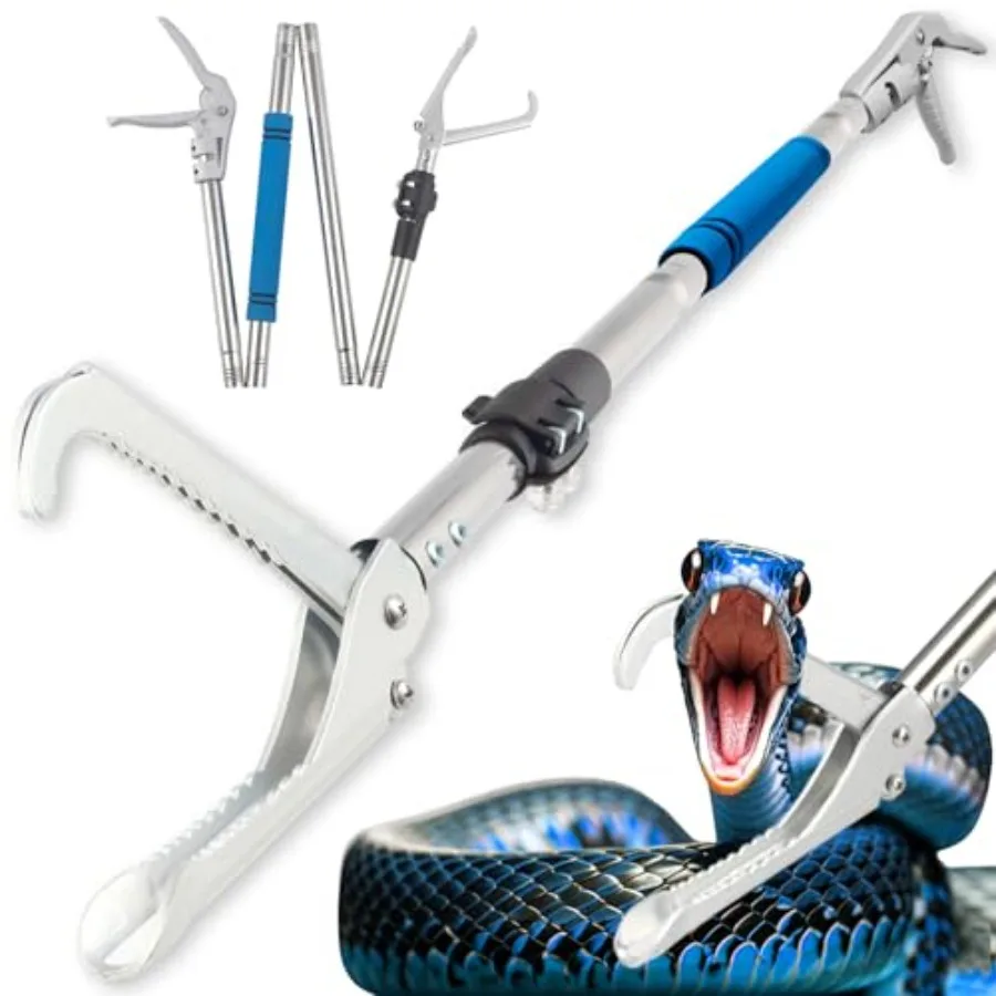 

Snake Grabber Tool, 69" Snake Tongs Grabber for Rattlesnake Heavy Duty Profional Folding Snake Feeding Tongs Wide Jaw Snake Han