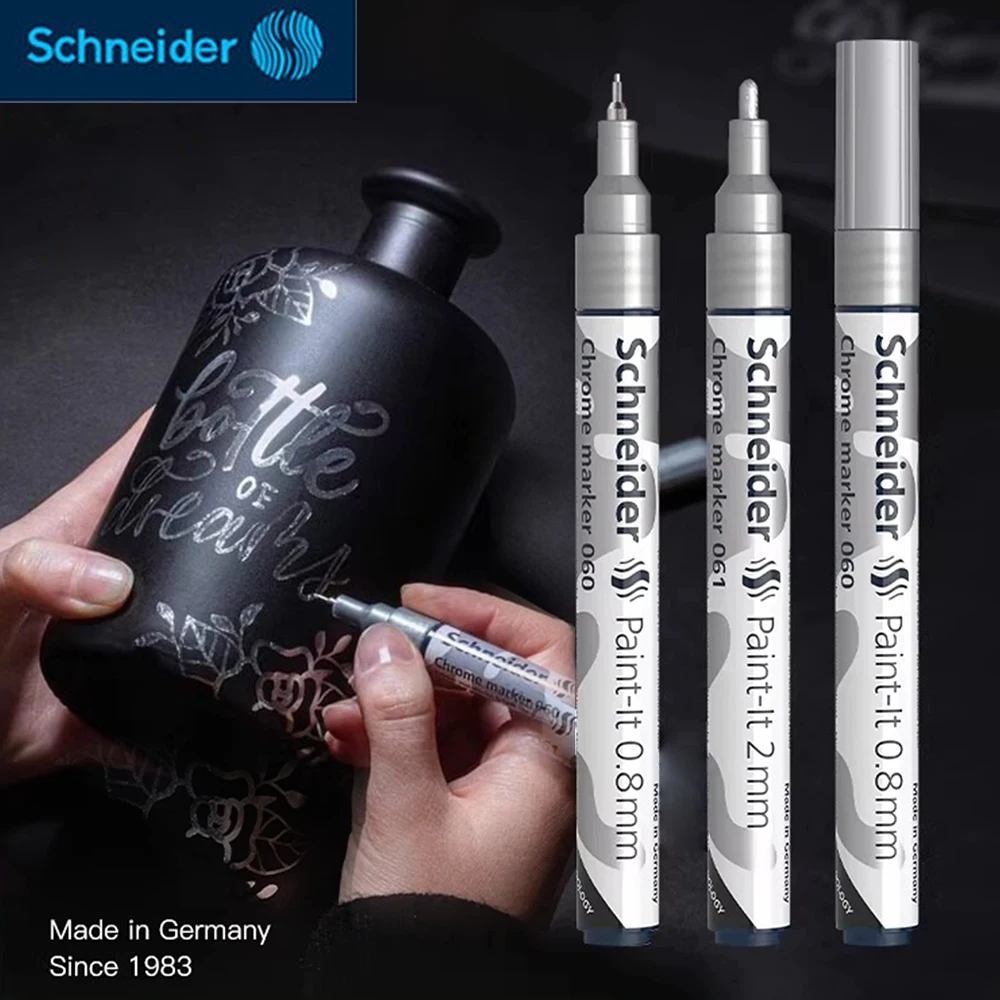 Schneider Chrome Plated Paint Marker Pen Industrial Metal Permanent Touch Up Mirror Silver Electroplating Car Tire Hand Drawing