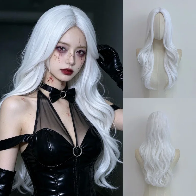 Big waves synthetic wig for Halloween cosplay wig for role-playing party at high temperature hair accessory set