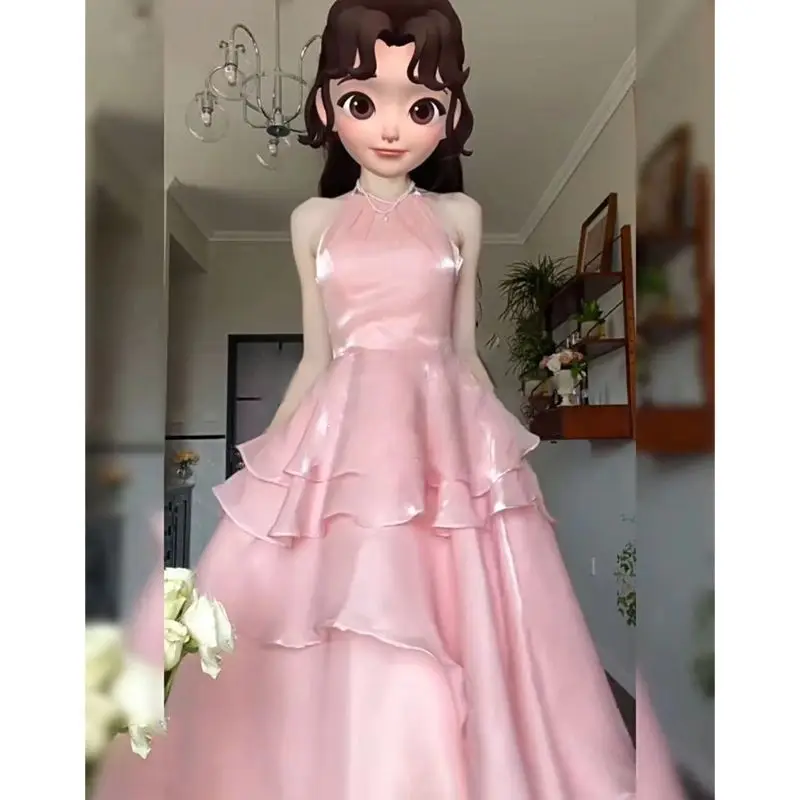 

Ele романтическое висящее вечернее платье из нелона, новинка 2024, милое длинное платье с высокой талией для дня рождения, церемонии для взрослых...