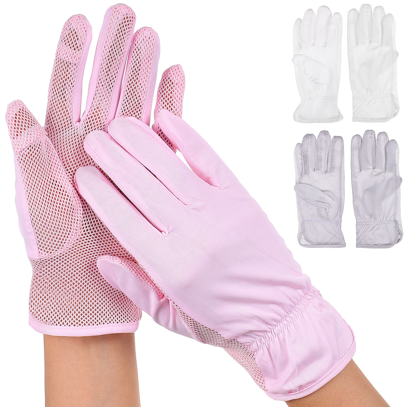 

3Pairs Sun Protection Gloves Women Full Finger Silky Cooling Spring Summer Cycling Driving Outdoor Gloves Touchscreen