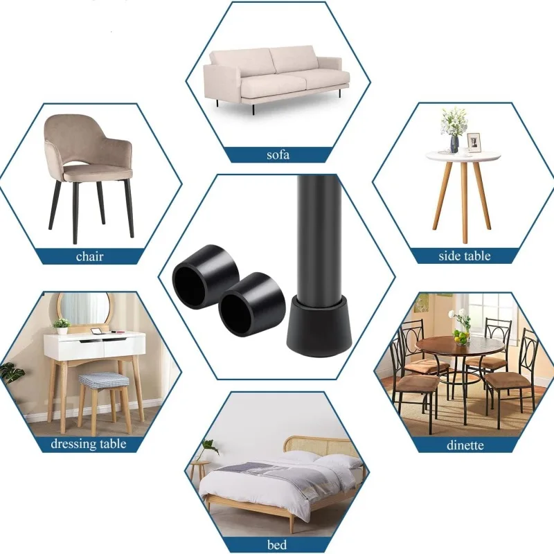 4/24Pcs Chair Leg Covers Rubber Feet Furniture Table Covers Sock Cover Tips Floor Protector Leveling Feet Home Decor Foot Cap