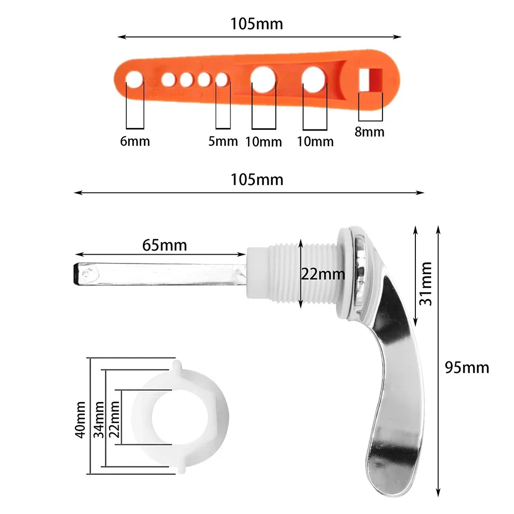 

Flush Tank Cistern WC Cistern Handle Indoors Toilet 1PC Accessories Metal Replacement Zinc Alloy For Plated Toilet